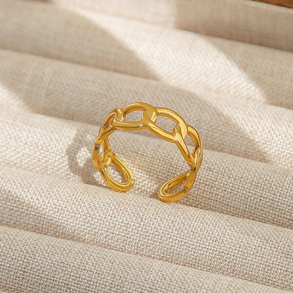18K Gold-Plated Fashion Rings – Letter, Fruit & Stripe Style Pack